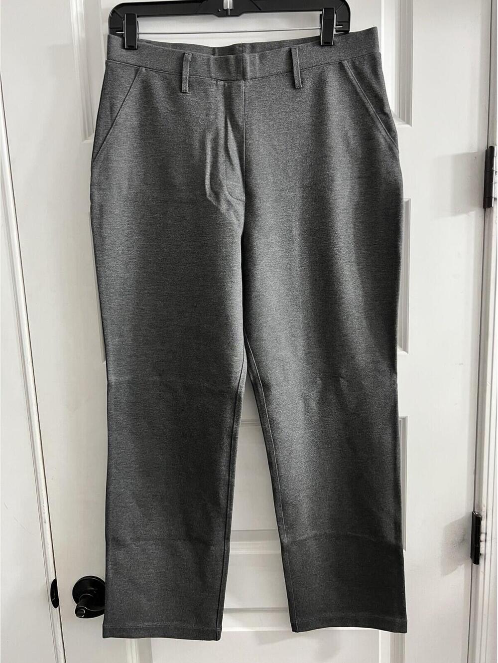 Quince Ultra-Stretch Pointe Straight Leg Pant Sz L Women Charcoal Gray